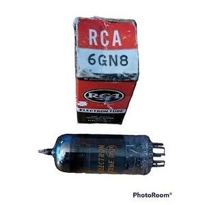 NOS! Vacuum Tube RCA TV Radio Electronic Red White Box 6GN8 Vintage Original